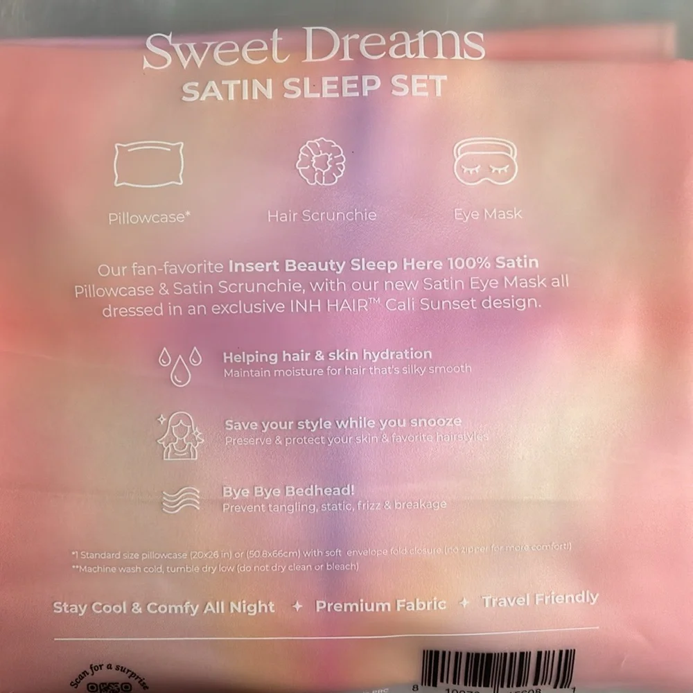 Sweet Dreams Satin Sleep Set three pieces Insertnamehere INM gift pack silk NWT - Picture 6 of 7